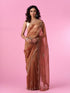 Mohey Elegant Rust Red Tissue Saree
