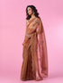 Mohey Elegant Rust Red Tissue Saree
