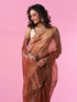 Mohey Elegant Rust Red Tissue Saree