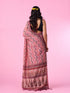 Mohey Pink Floral Drape Saree