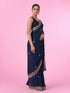 Mohey Blue Satin Party Wear Saree