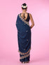 Mohey Blue Satin Party Wear Saree