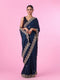 Mohey Blue Satin Party Wear Saree