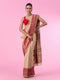 Mohey Elegant Cream Banarasi Saree