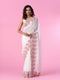 Mohey Elegant Cream Chinon Saree