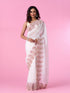 Mohey Elegant Cream Chinon Saree