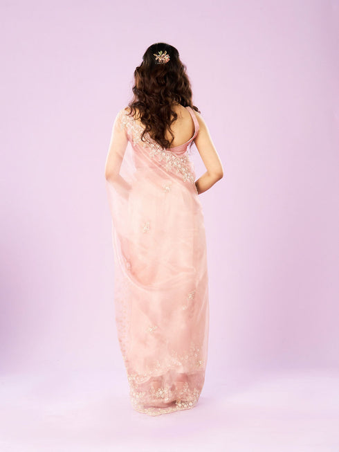 Mohey Pink Organza Extravaganza Saree