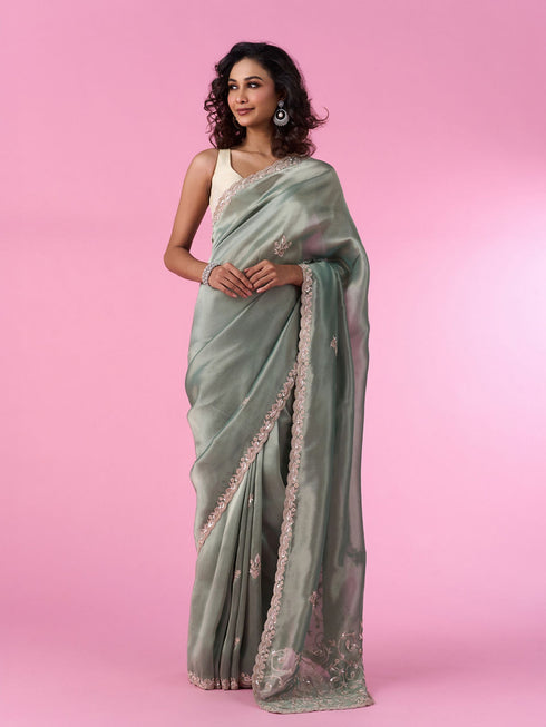 Mohey Sea Green Party Wear Saree