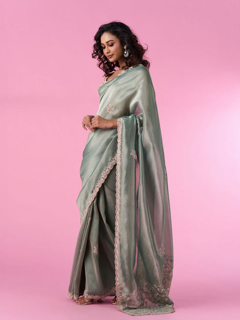 Mohey Sea Green Party Wear Saree