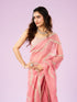Mohey Charming Pink Chinon Saree