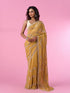 Mohey Ravishing Yellow Chinon Saree