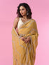 Mohey Ravishing Yellow Chinon Saree