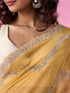 Mohey Ravishing Yellow Chinon Saree
