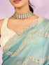 Mohey Elegant Light Blue Saree Ensemble