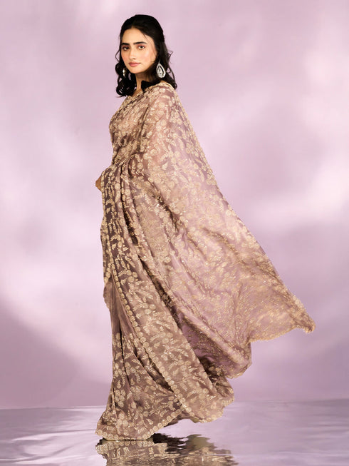 Mohey Fawn Enchanted Allure Saree
