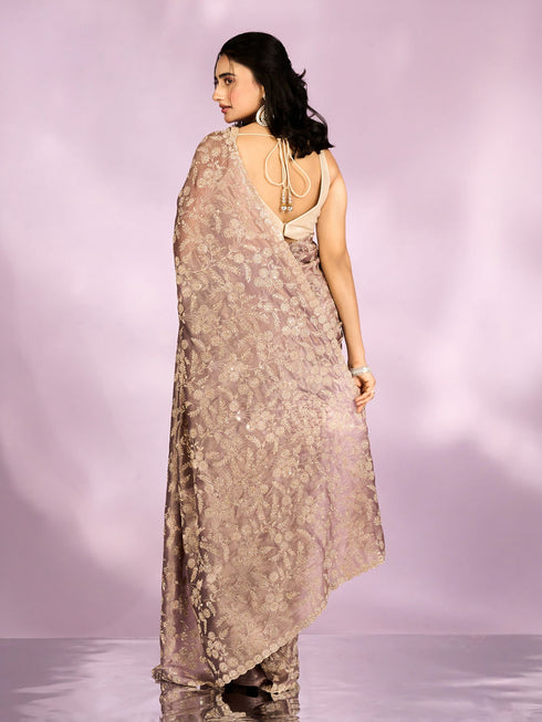 Mohey Fawn Enchanted Allure Saree
