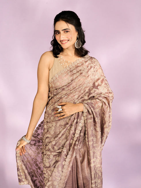 Mohey Fawn Enchanted Allure Saree