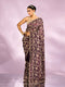 Mohey Purple Elegance Chinon Saree