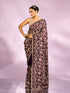 Mohey Purple Elegance Chinon Saree