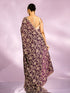 Mohey Purple Elegance Chinon Saree