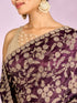 Mohey Purple Elegance Chinon Saree