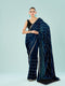 Mohey Indigo Blue Satin Saree