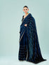 Mohey Indigo Blue Satin Saree