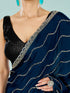Mohey Indigo Blue Satin Saree