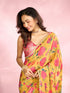 Mohey Radiant Mustard Yellow Satin Saree