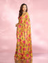 Mohey Radiant Mustard Yellow Satin Saree