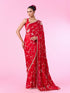 Mohey Elegant Red Chinon Bridal Saree