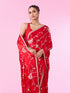 Mohey Elegant Red Chinon Bridal Saree