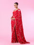 Mohey Elegant Red Chinon Bridal Saree