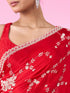 Mohey Elegant Red Chinon Bridal Saree