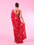 Mohey Elegant Red Chinon Bridal Saree