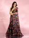 Mohey Elegant Blue Organza Saree