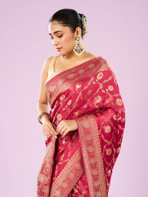 Mohey Dazzling Dusty Pink Saree