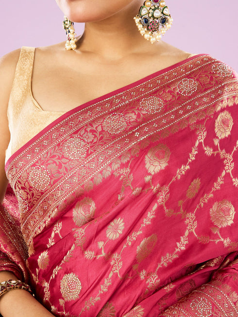 Mohey Dazzling Dusty Pink Saree