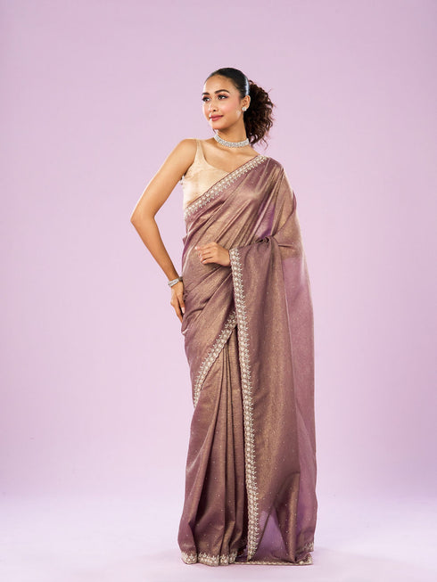 Mohey Regal Purple Organza Saree