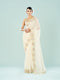 Mohey Elegant Cream Chiffon Saree