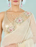 Mohey Elegant Cream Chiffon Saree
