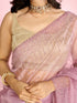 Mohey Scintillating Purple Radiance Organza Saree