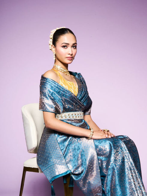 Mohey Ethereal Light Blue Saree