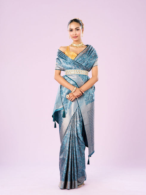 Mohey Ethereal Light Blue Saree