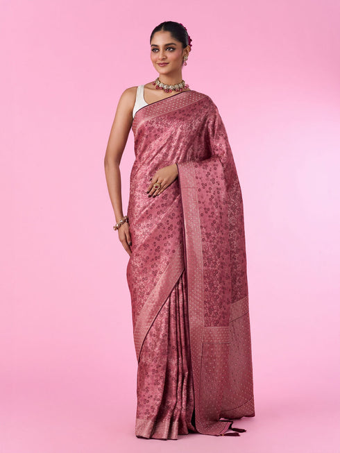 Mohey Dusty Pink Elegance Saree