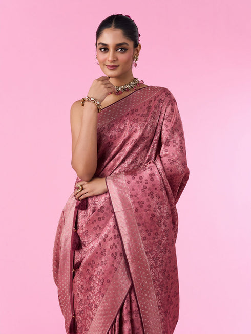 Mohey Dusty Pink Elegance Saree