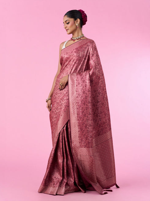 Mohey Dusty Pink Elegance Saree