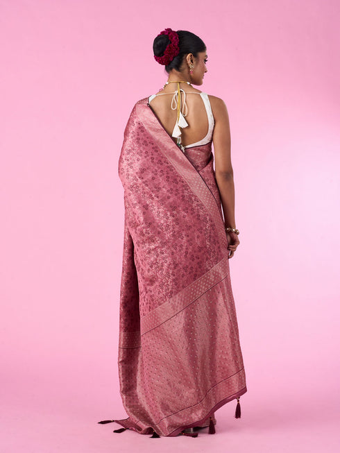 Mohey Dusty Pink Elegance Saree