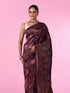 Mohey Silken Elegance Wine Banarasi Saree