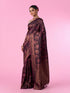 Mohey Silken Elegance Wine Banarasi Saree
